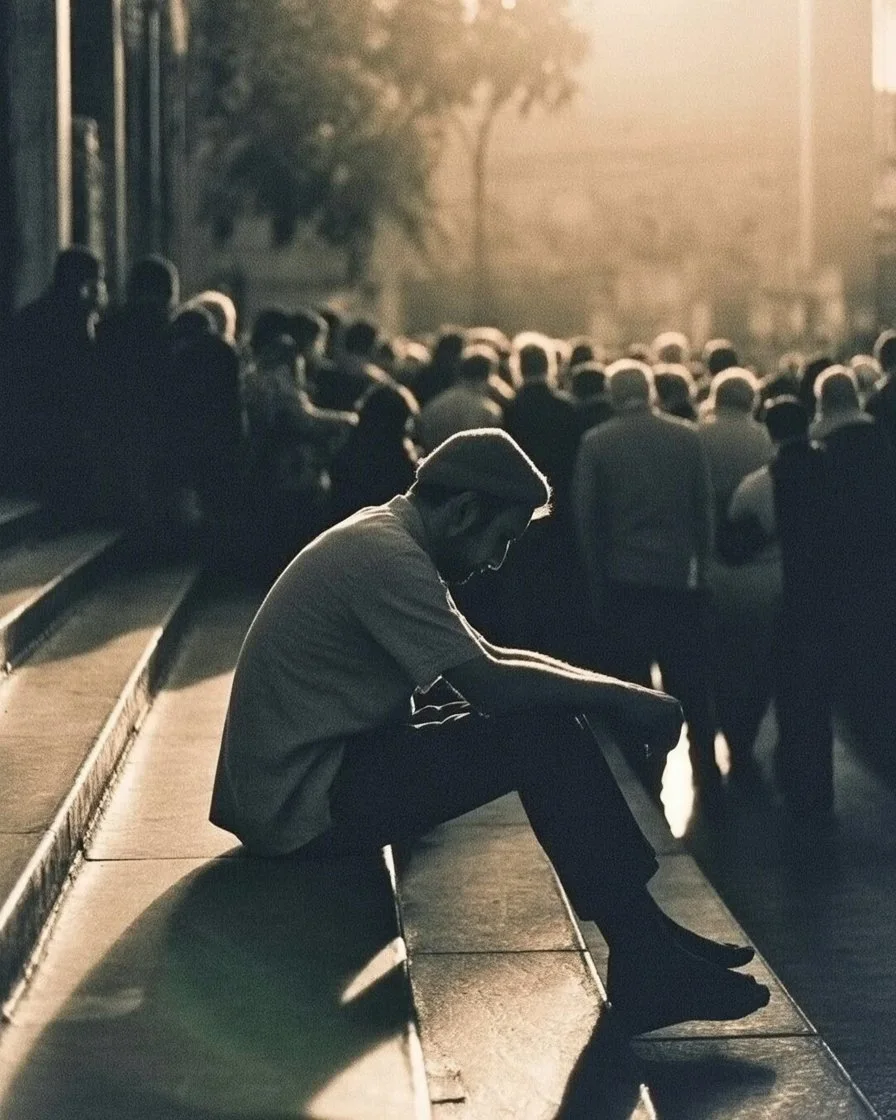 ঈদের নামাজের পর একাকী মানুষ — ঈদ মুবারক ২০২৬