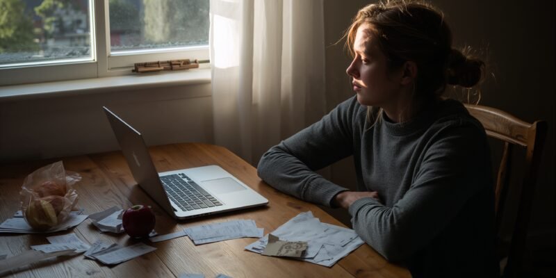 lucid origin a person sitting alone at a kitchen table with an 1