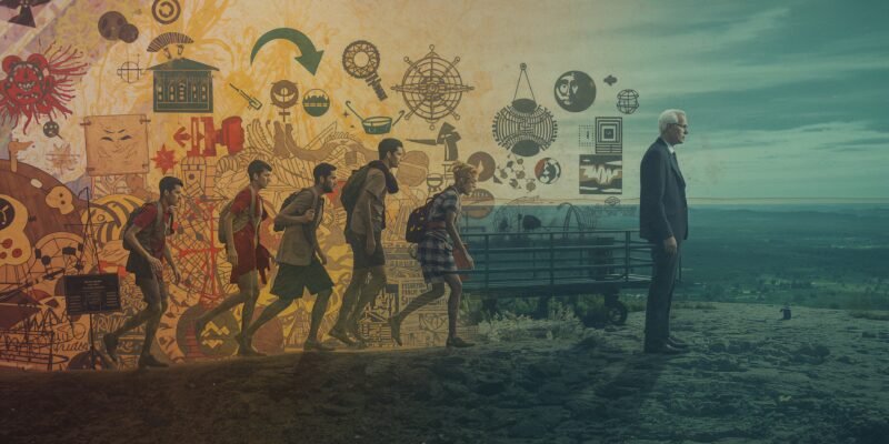 llustration of evolving purpose across decades: twenties of exploration, thirties of stability, forties of legacy creation, showing dynamic life meaning-making.