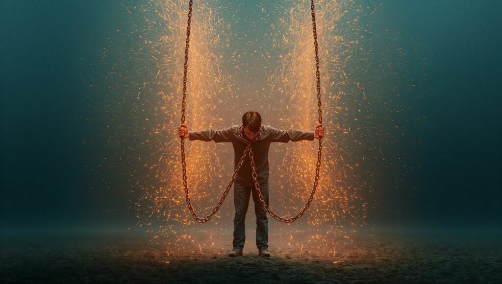 Illustration of a person carrying emotional weight from a parent's expectations, symbolizing codependency, guilt, and the importance of setting healthy boundaries.