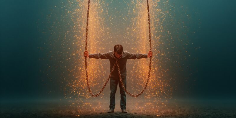 Illustration of a person carrying emotional weight from a parent's expectations, symbolizing codependency, guilt, and the importance of setting healthy boundaries.