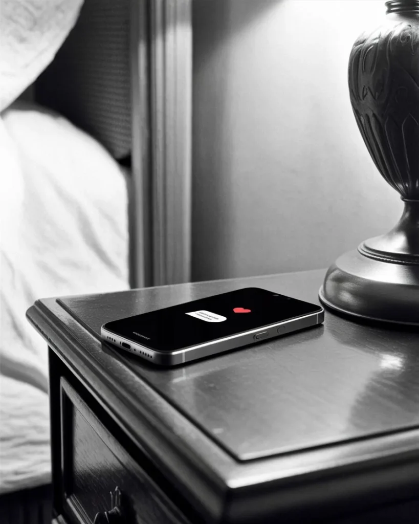 A glowing phone screen showing unread messages in the dark, representing a grief observed and the heavy silent grief of sudden loss.