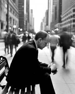 A man experiencing the male loneliness epidemic, sitting quietly in thought while figuring out how to deal with anxiety when alone.