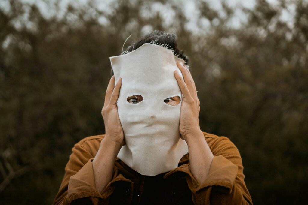 A person contemplating their identity beyond their professional role.
