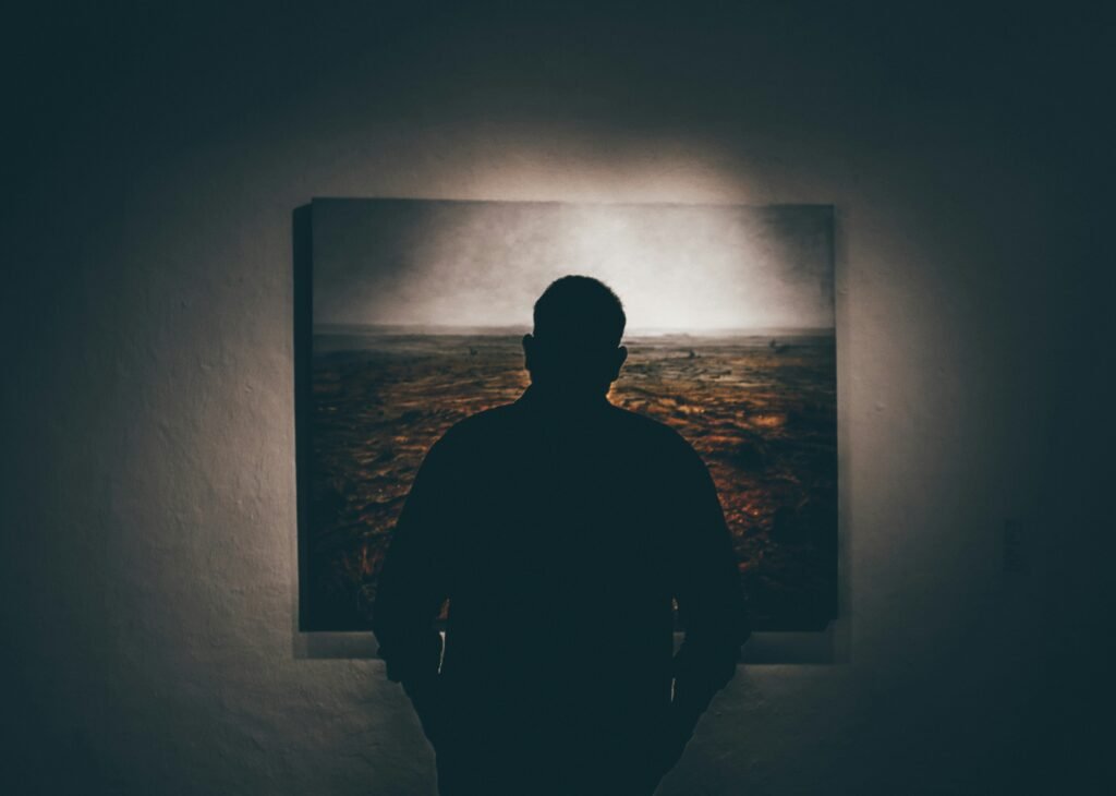 A person breaking free from their harsh inner critic and self-doubt.